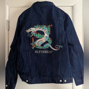 Slytherin Men's Denim Jacket - Dark Blue